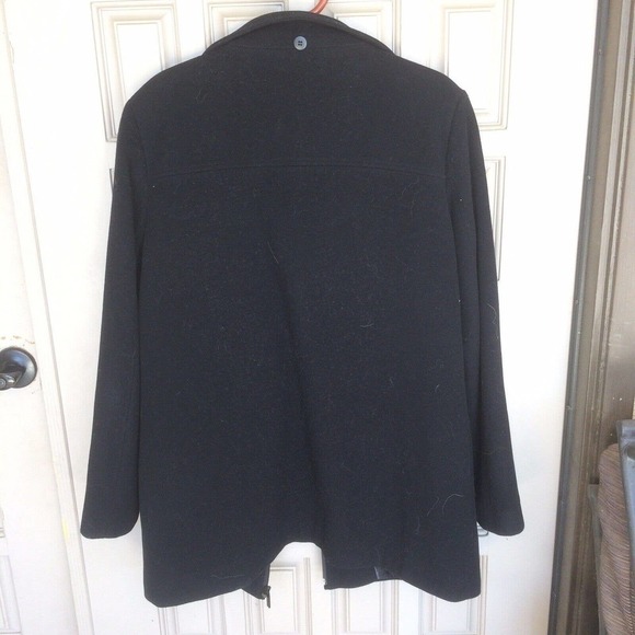Vintage Calvin Klein Coat Wool/Cashmere Black SzM Womens Pre-Owned - Picture 7 of 8